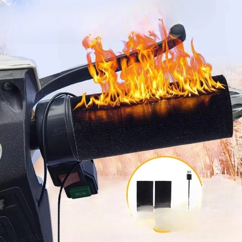 Manopole riscaldate per moto 12V USB 3 Gear Warmer Copri impugnatura riscaldata elettrica Kit di riscaldamento rapido per moto antiscivolo