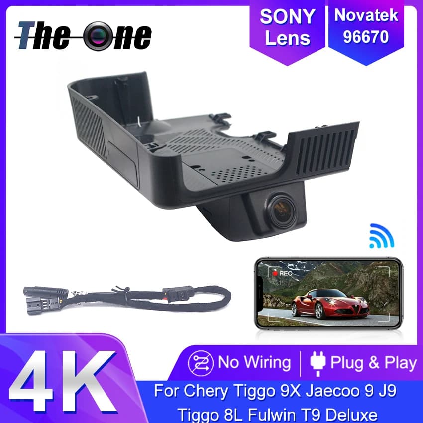Nuovo! Dashcam per Chery Tiggo 9X Jaecoo 9 J9 Tiggo 8L Fulwin T9 Deluxe 2024-2026, Registratore Video 4K WiFi, Telecamera DVR per Auto