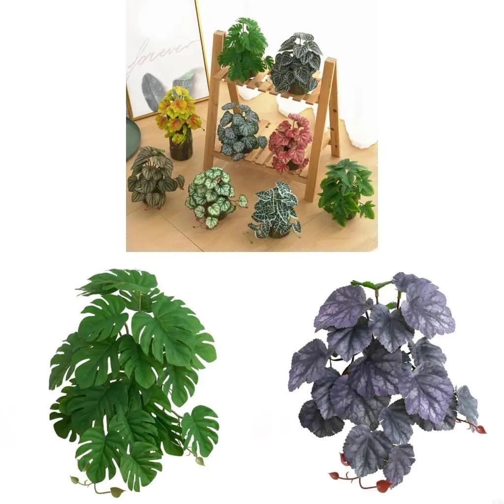 37ME Artificial Plants Terrarium 3D Printed Leaves Amphibian Plant