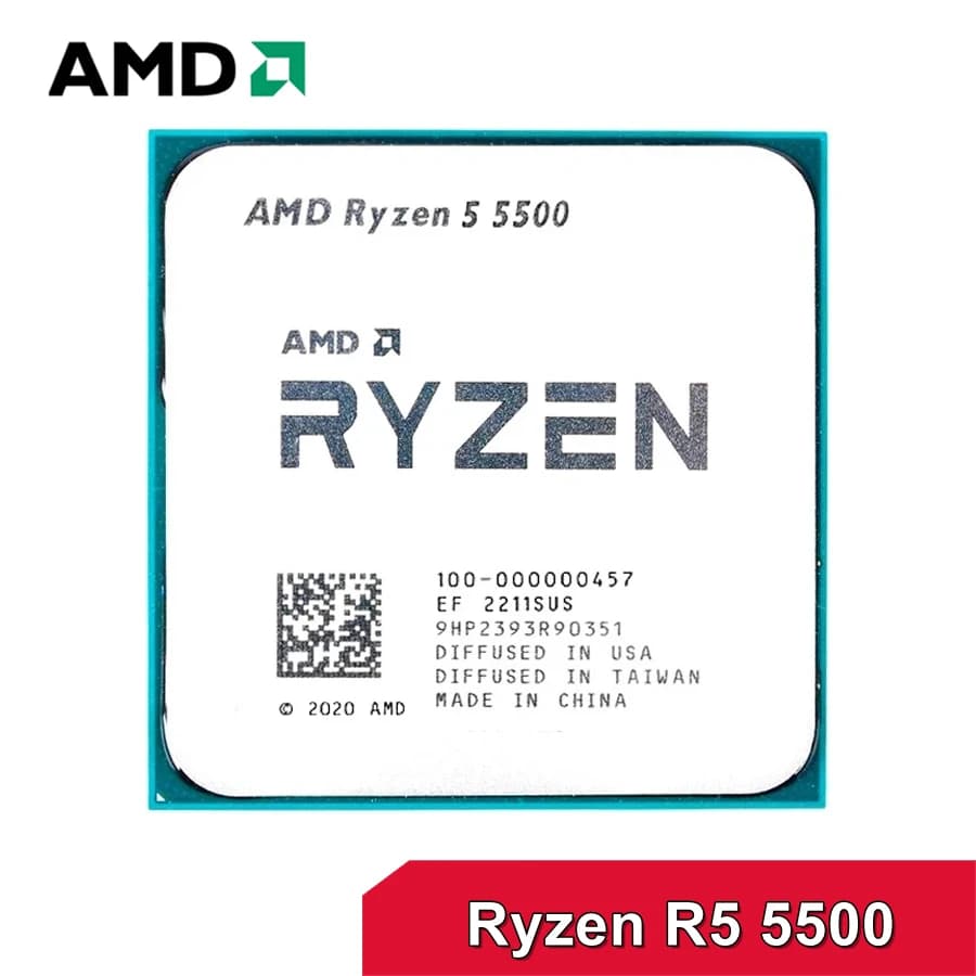 Processore CPU AMD Ryzen 5 R5 5500 3,6 GHz 6 core 12 thread LGA AM4 Nuovo ma senza dispositivo di raffreddamento