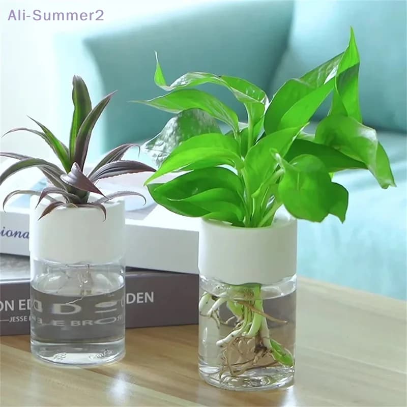 Mini Hydroponic Flower Pot Home Vase Decor Transparent Imitation Glass Soilless Plant Pots Green Plants Pot For Home Decoration