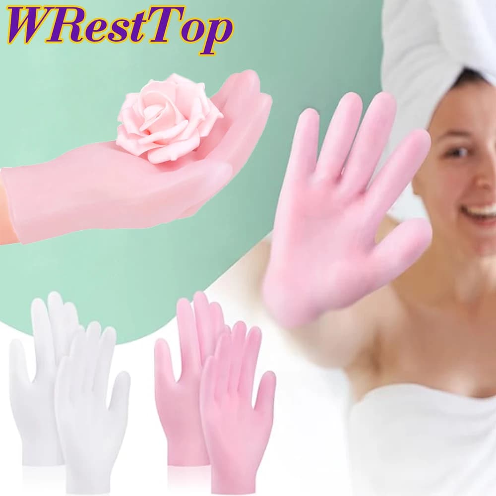 1 Hydrating Gloves Paio in Silicone for Spa, Skin Care for Men and Women, Dry and Screpolated Hand Repair, Ruvid Calli Softening