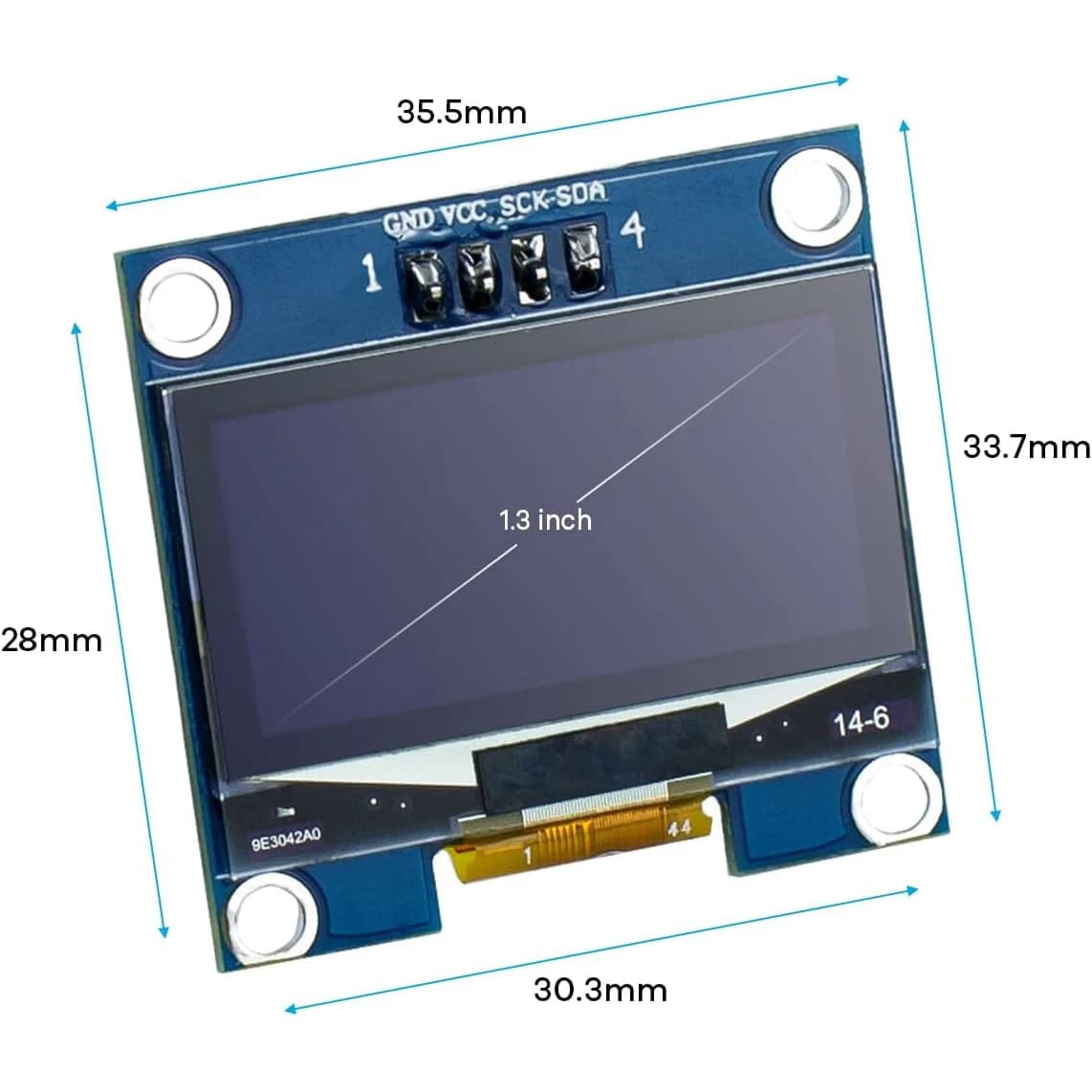 Modulo Display OLED da 1,3 Pollici 128x64 Pixel IIC I2C Schermo OLED con Driver CH1116 Scheda Display Autoluminescente per Arduino Raspberry Pi