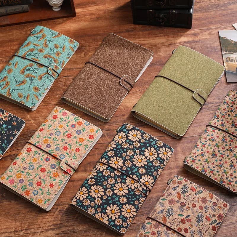 A6 Vintage Flower Notebook PU Leather Blank Kraft Diary Note Book Journal Sketchbook Stationery School Office Supplies