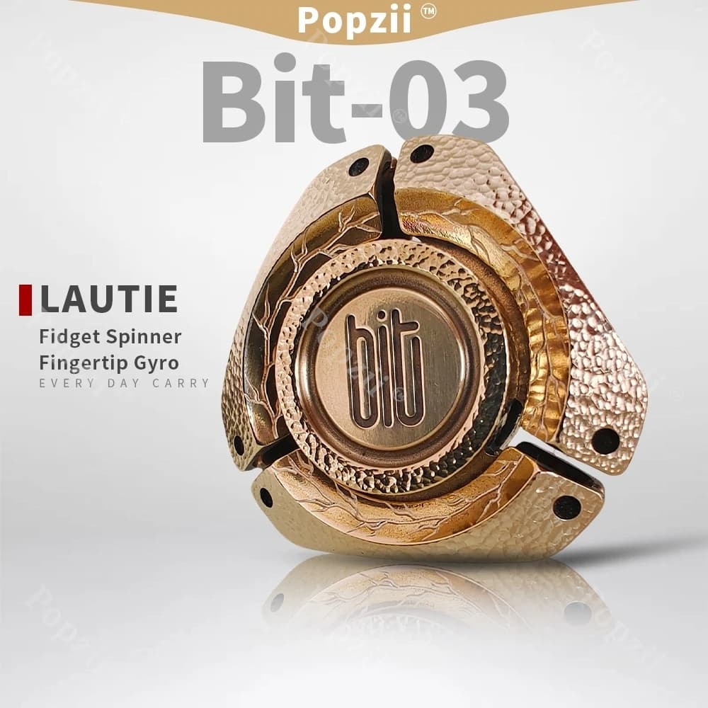 LAUTIE Bit 03 Fidget Spinner Acciaio inossidabile Intaglio a mano Juguetes Anti Ansiedad Cool Gadget Giocattoli antistress