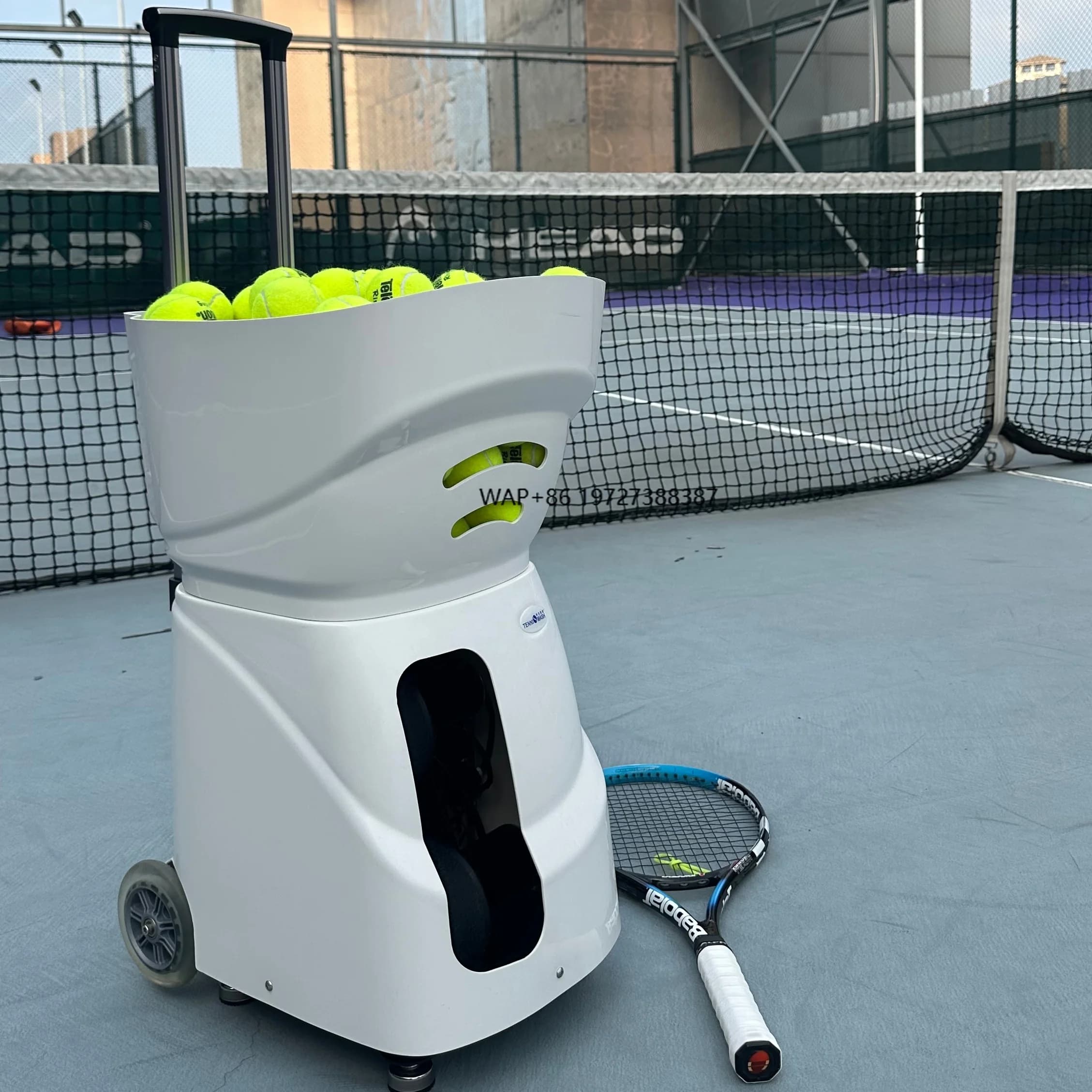 Macchina per lanciare l'allenamento delle palline da tennis intelligente Controllo app mobile in plastica ABS Attrezzatura per palline da tennis di nuova tecnologia