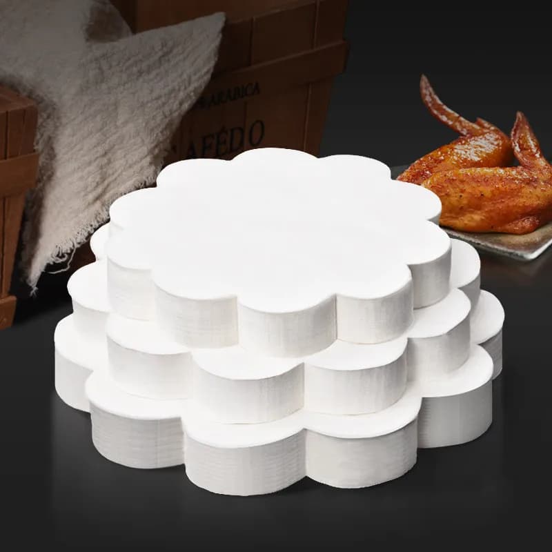 100 Pieces of White Silicone Round Oven Paper Resistant to High Temperatures for Air Fryer, Barbecue and Grid