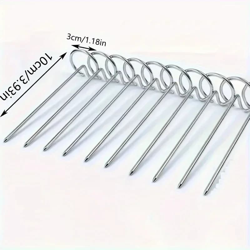 10 pcs Vertical Air Fryer Grill Spiedino For Domestic Use BBQ Universal Accessories For Food Use Stainless Steel 304 Special Oven Needle
