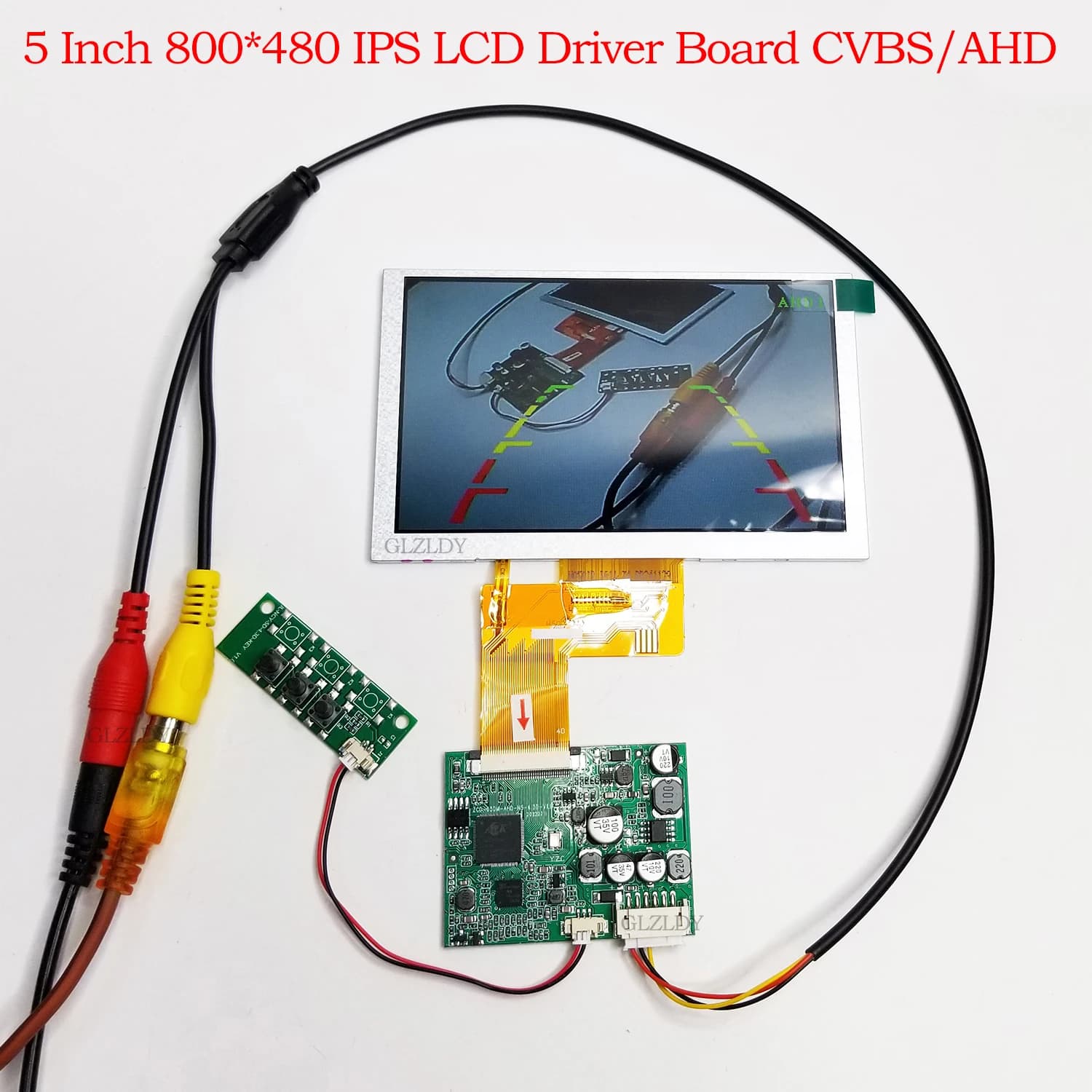 Kit scheda modulo display LCD IPS da 5 pollici 800*480 16:9 CVBS/AHD Driver AV per campanello industriale Telecamera per retromarcia per auto CCTV fai da te