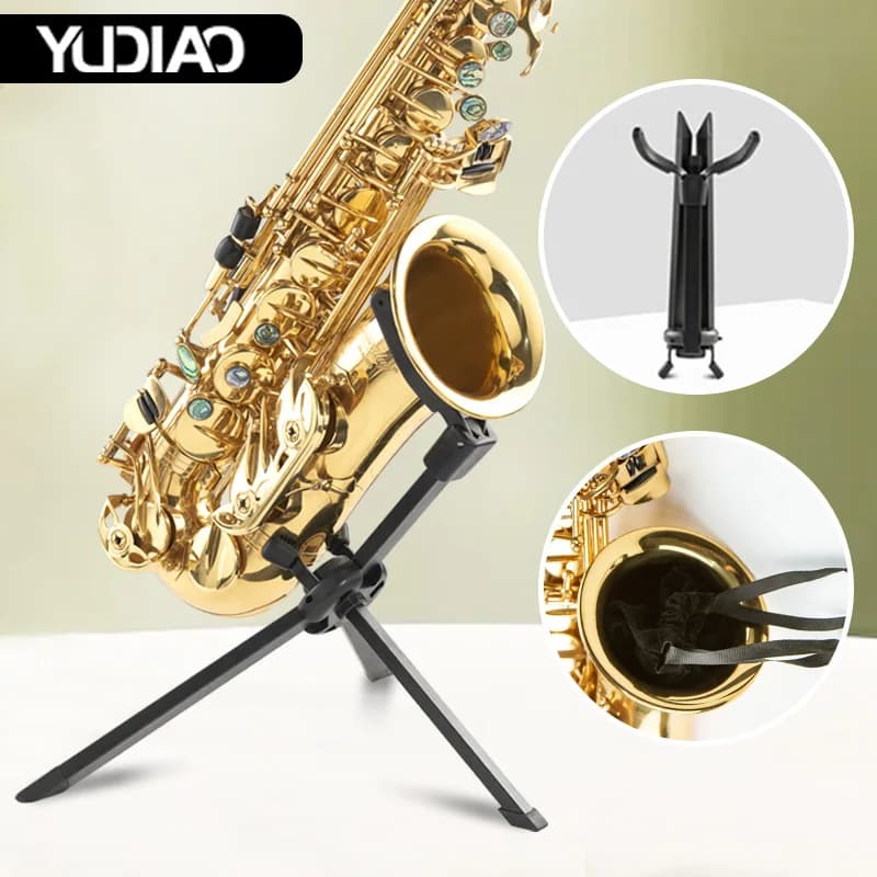 Foldable Portable Stand for Alto and Tenor Saxophones, Universal Saxophone Display Stand