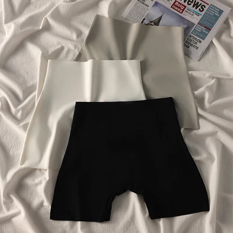 SP&CITY Pantaloni di sicurezza senza cuciture in seta di ghiaccio a vita alta per le donne Pantaloncini morbidi senza tracce in cotone traspirante sottile estivo