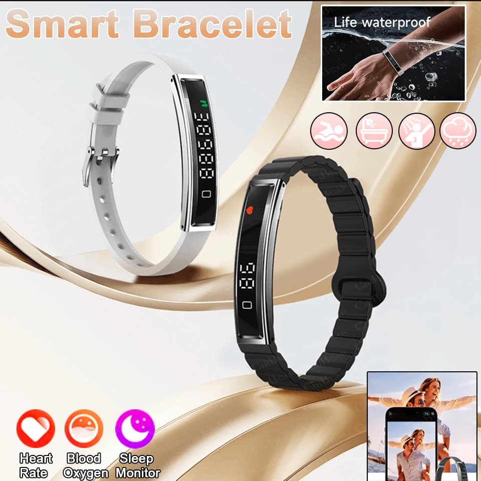 New Waterproof Sports Bracelet Smart Band Control gestures Blood Oxygen Heart Rate Sleep Monitor Smartwatch 2026 Pass Screen