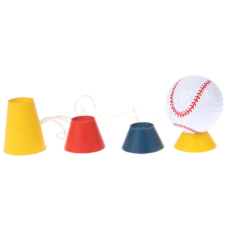 【W】1 Set Tee da Golf 4-in-1 con Diverse Altezze, in Gomma, per Golf Invernale, con Cordino, per Allenamento a Casa e Pratica all'Aperto
