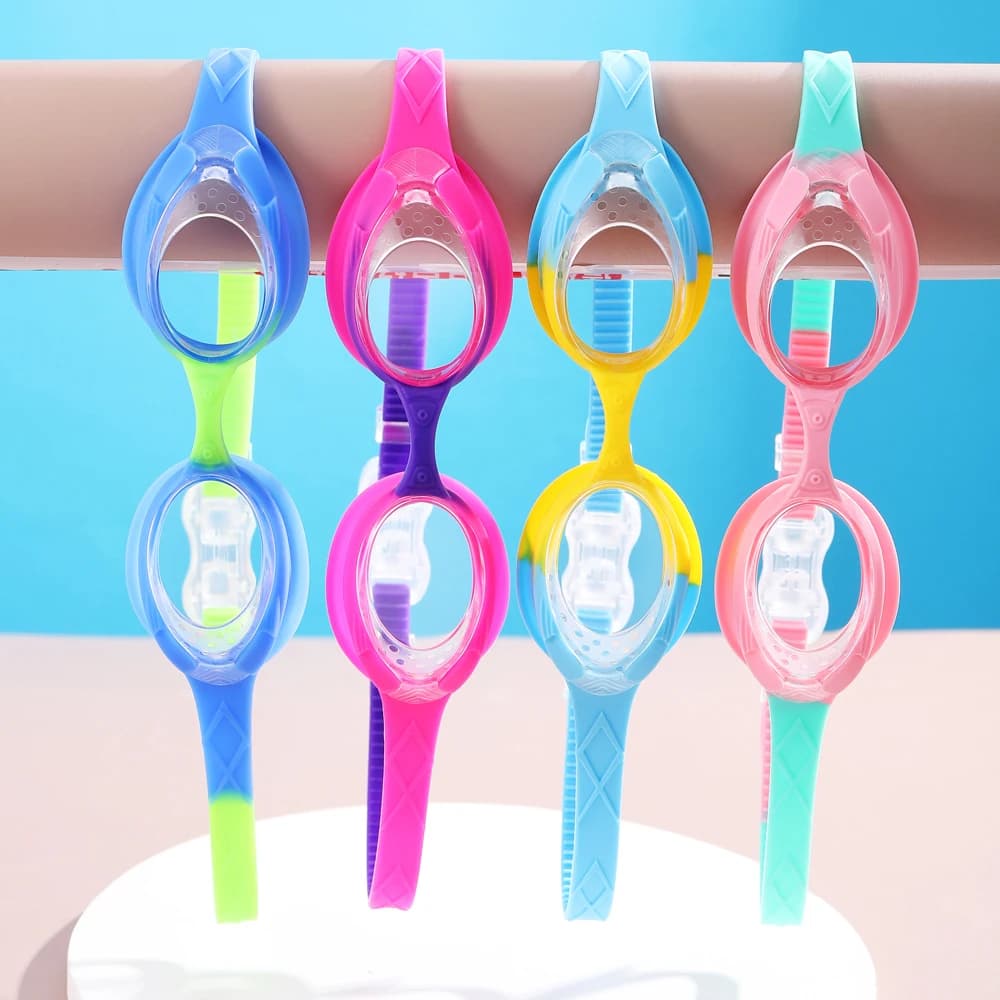 New universal swim goggles for boys and girls, universal kids glasses, waterproof swimsuits and high definition anti-fog
