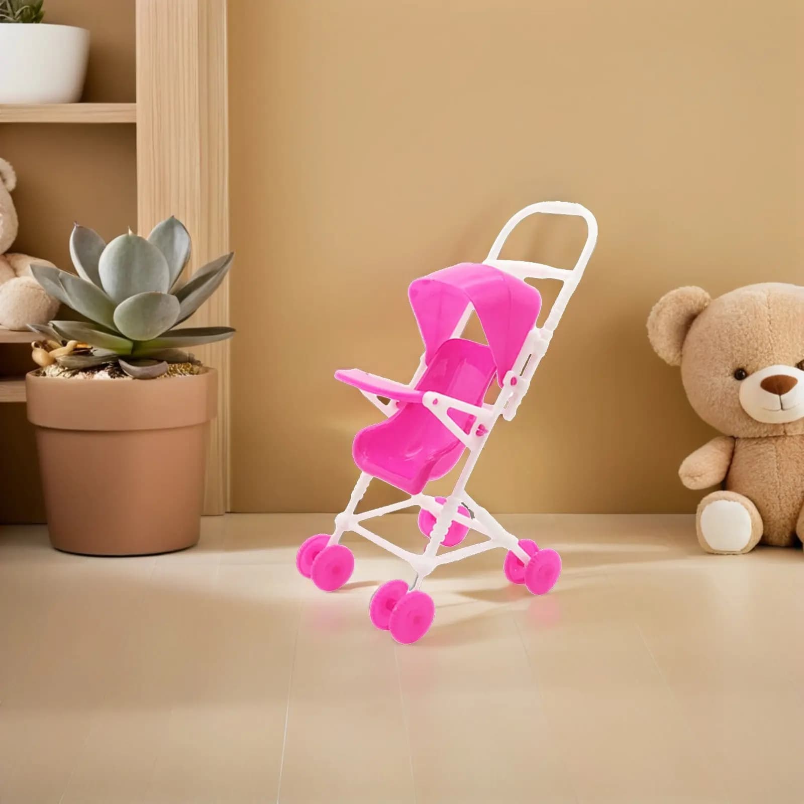 Set di 2 Passeggini Giocattolo Compatti per Bambini, Portatili, per Giochi di Ruolo, Regalo per Bambini