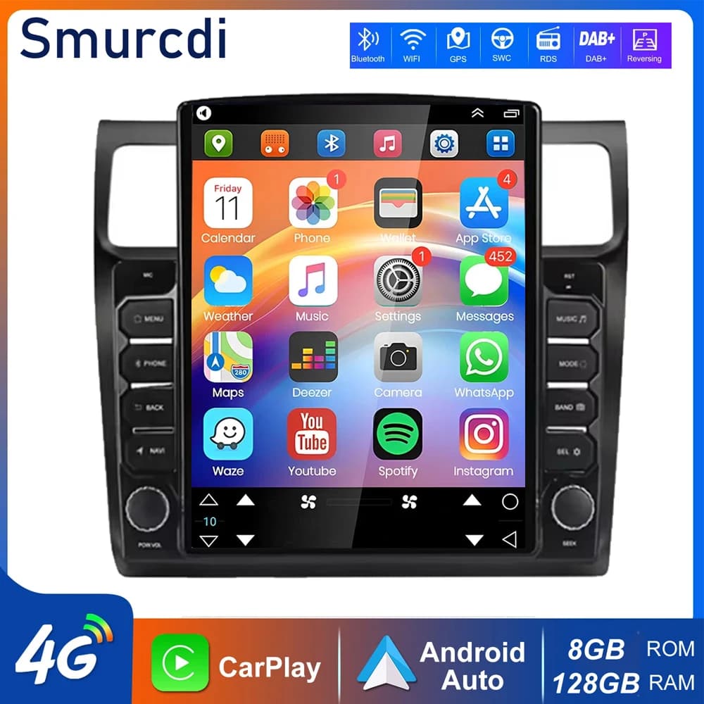 Autoradio Android 16 da 9.7" con Carplay per Suzuki Swift 2003-2010, Lettore Multimediale Stereo GPS DVD