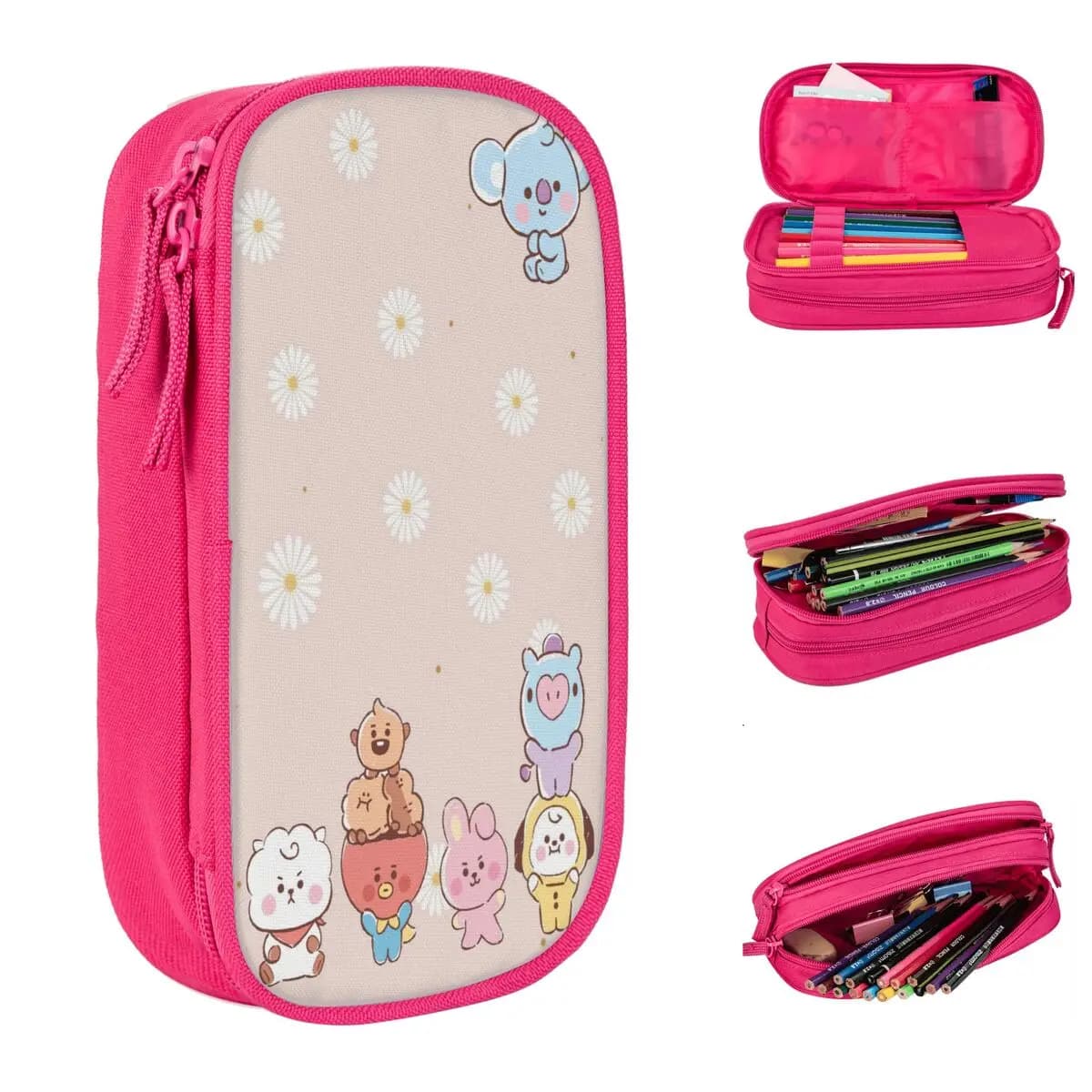 Astucci per matite cartoni animati Kawaii Bella borsa per penne musicali Kpop Studente di grandi dimensioni Astucci per cosmetici per la scuola degli studenti