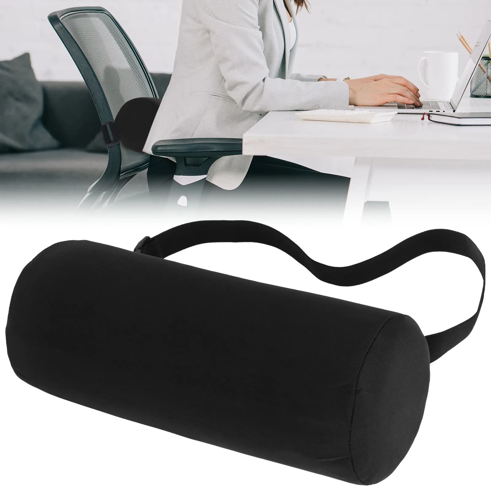 Cuscino di supporto lombare in memory foam Cuscino per la vita Cuscino per schienale del sedile automatico Sollievo dalla fatica ergonomico per sedia per auto Home Office