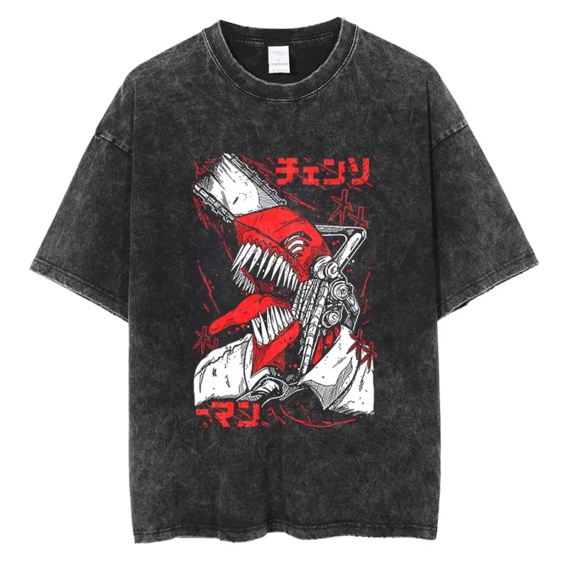 T-shirt con stampa Chainsaw Man Denji, in morbido cotone, a maniche corte, casual, traspirante, ampia, stile anime, per ragazzi e ragazze, idea regalo