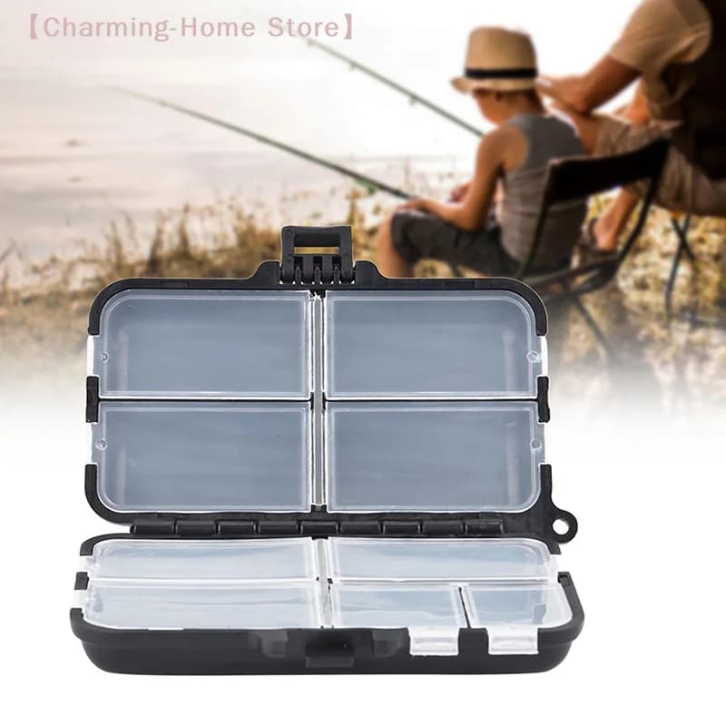 【M】Mini Storage Case Double Layer Detachable Fishing Tackle Box Fishing Spoon Hook Bait Storage Box Fishing Accessories