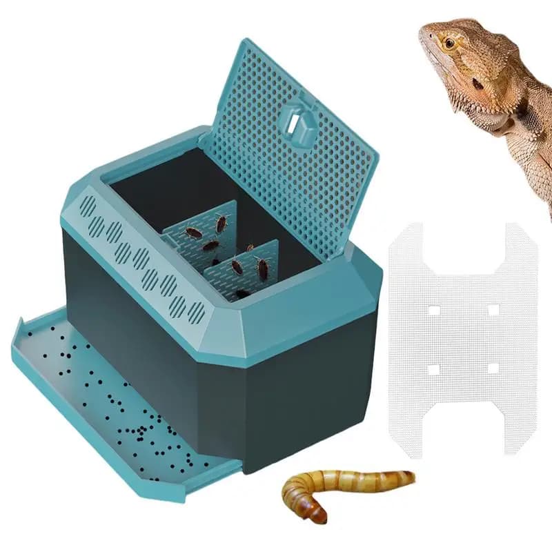 Scatola per mangiatoia per rettili Portatile da viaggio per serpenti Piccoli terrari Casette per allevamento di animali domestici traspiranti Gabbia per habitat per animali per rettili