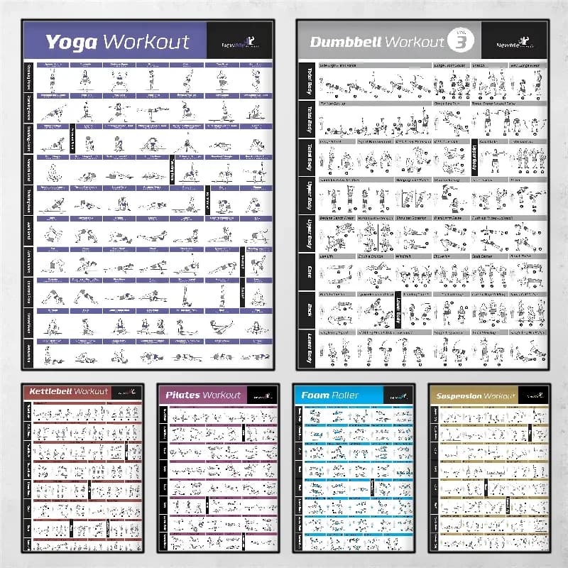 1PC Fitness Training Poster with Handlebars Kettlebell Exercise Guide Gym Training Poster On Canvas Coffee House Bar Room Wall Decoration