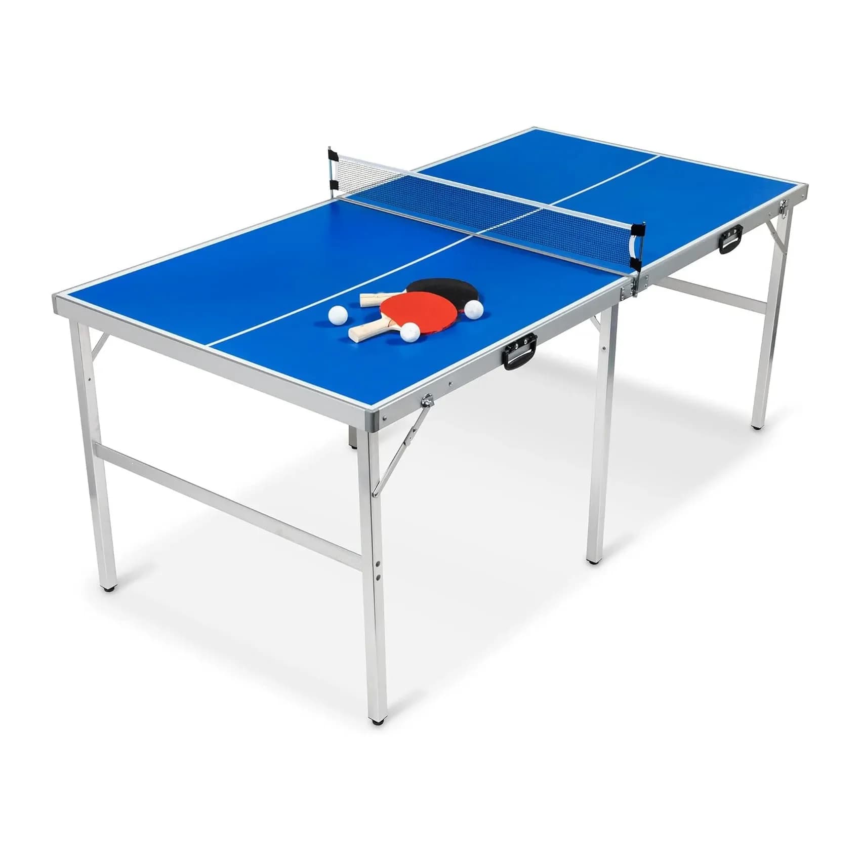 Set da Ping Pong di Medie Dimensioni - Gioco Portatile da Interno/Esterno con Rete, 2 Racchette e Palline