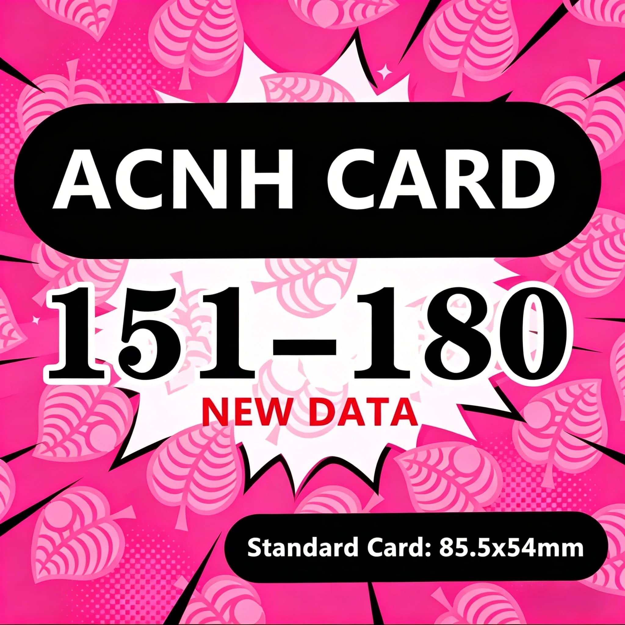 Durable Structure Play Tool ACNH Card NFC Instant Response Chips 151-180 Clean Shape Mini Carry Cards 85.5x54mm
