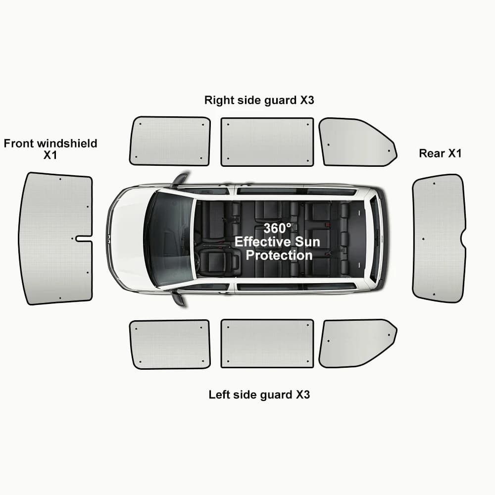 8PC Sun Shade Car Windscreen Thickened Winter for VW T5 T6 SWB Keep Warm Sun Windscreen Protection Internal Thermal Blind Window