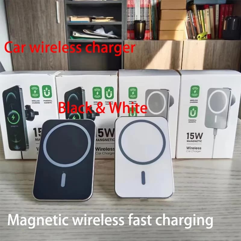 Caricatore wireless per auto magnetico da 15 W per Magsafe iPhone 12 13 14 15 16 Pro Max Supporto per telefono per auto Supporto per ricarica rapida per auto