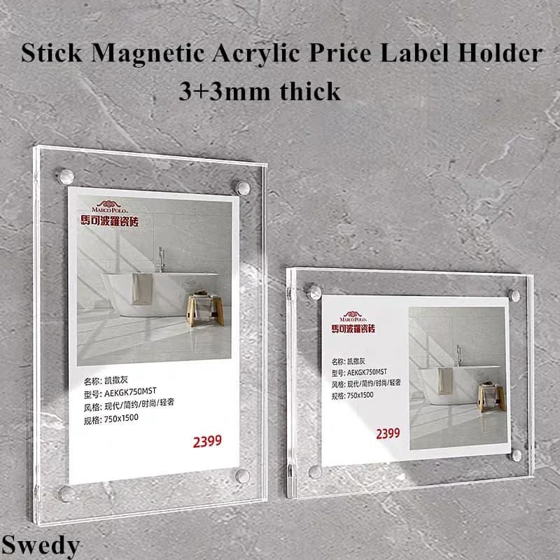 A6 100x150mm Stick magnetico acrilico porta cartello espositore etichetta prezzo prodotto porta carte etichette foto cornice poster