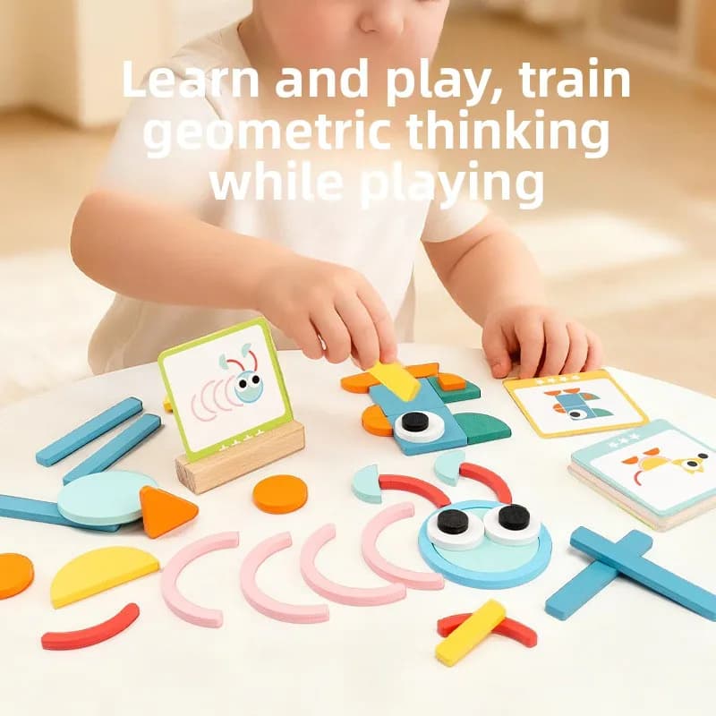 Puzzle per Bambini con Forme Geometriche, Blocchi Educativi per Asilo, Giocattoli per l'Apprendimento Precoce delle Forme