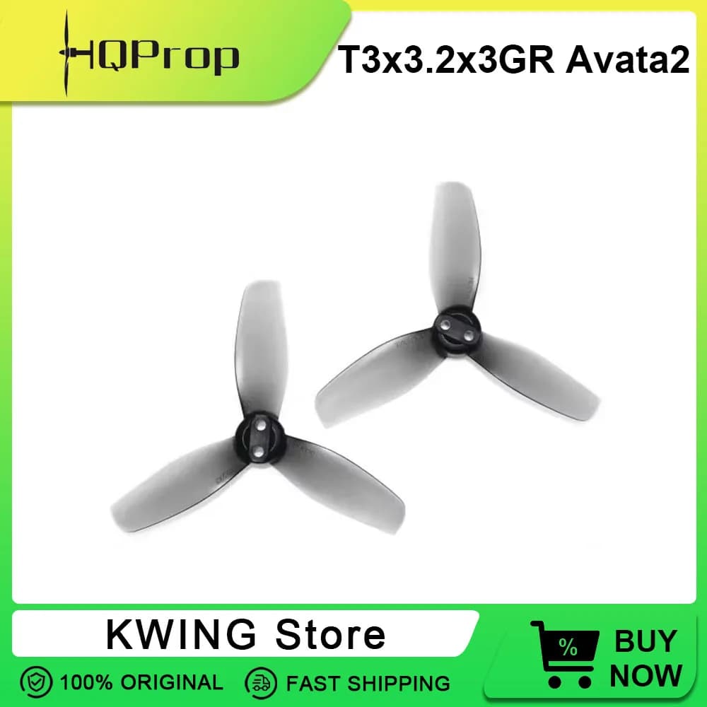 4 pairs of 3 inch HQProp 3X3X3 3 inch 3 inch Prop polycarbonate 3 * 3.2 * 3 helix for DJI racing drone parts Avata 2 FPV-Grigio