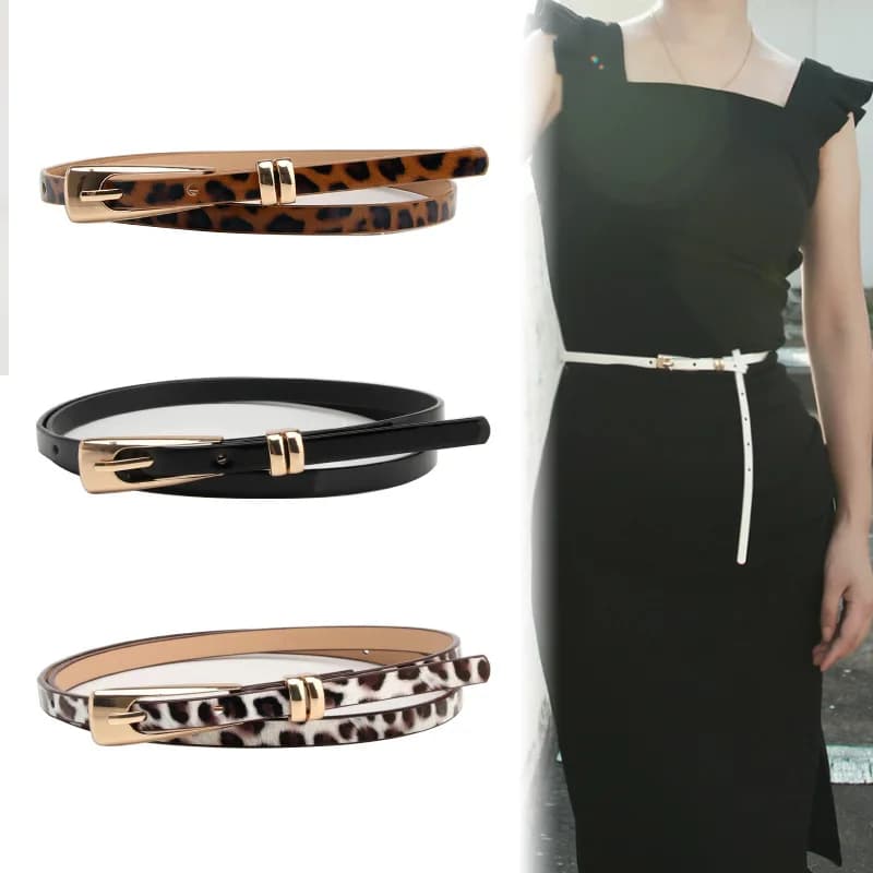 Ladies thin belt alloy buckle fashion versatile Korean version coat dress decorative slim belt