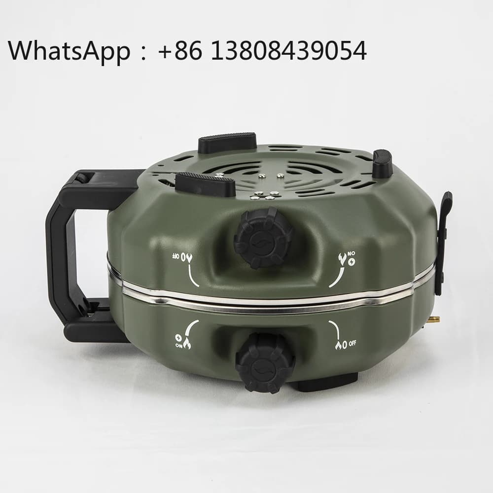 Double Stove from Light Steel Exterior, Foldable, Windproof, for Camping, Gas Butano, Portable, High Power