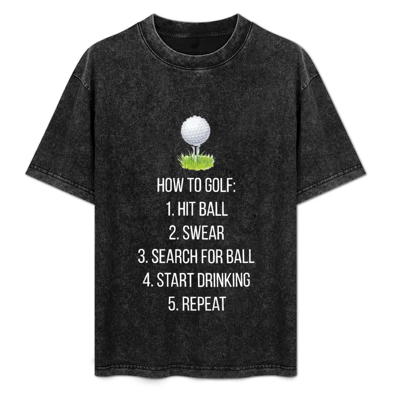 T-shirt divertente con grafica creativa su come giocare a golf
