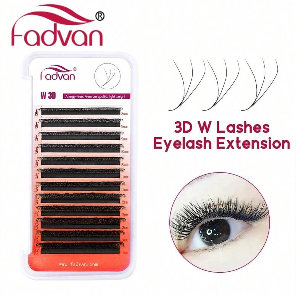 FADVAN 3D W Estensione ciglia 0.07 D Premade W Forma Fan Lash Naturale Morbido Nero W Stile Ciglia Visone finto Ciglia individuali