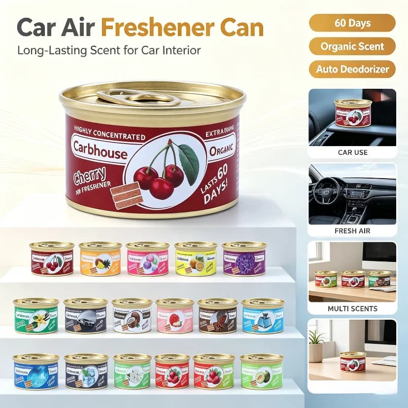Wooden Blocks Car Aromatherapy Fiber Air Freshener Coffee Aroma New Car Deodorizing Scents Car Supplies Canned Food