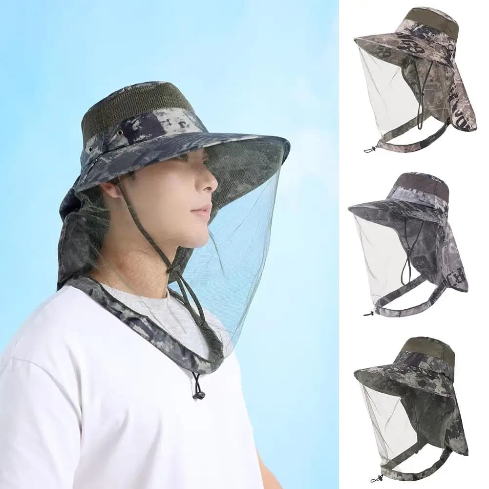 Cappello Antizanzare da Esterno con Rete Protettiva, Traspirante, Copertura Completa, per Pesca, Escursionismo Estivo, Protezione Solare, Campeggio
