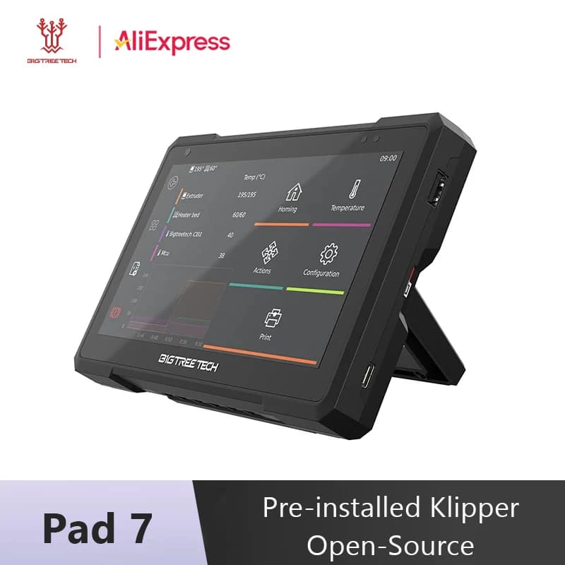 BIGTREETECH Pad Touch Screen IPS 7 inch Klipper 1024*600 Display 60Hz with 32 GB TF CB1 card for 3D printer CM4 DIY Voron Ender 3