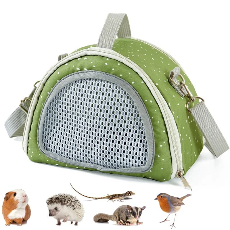 Borsa a tracolla multifunzionale per piccoli animali domestici per criceti, ricci, aliante e rettili di zucchero - Rete traspirante, tracolla regolabile