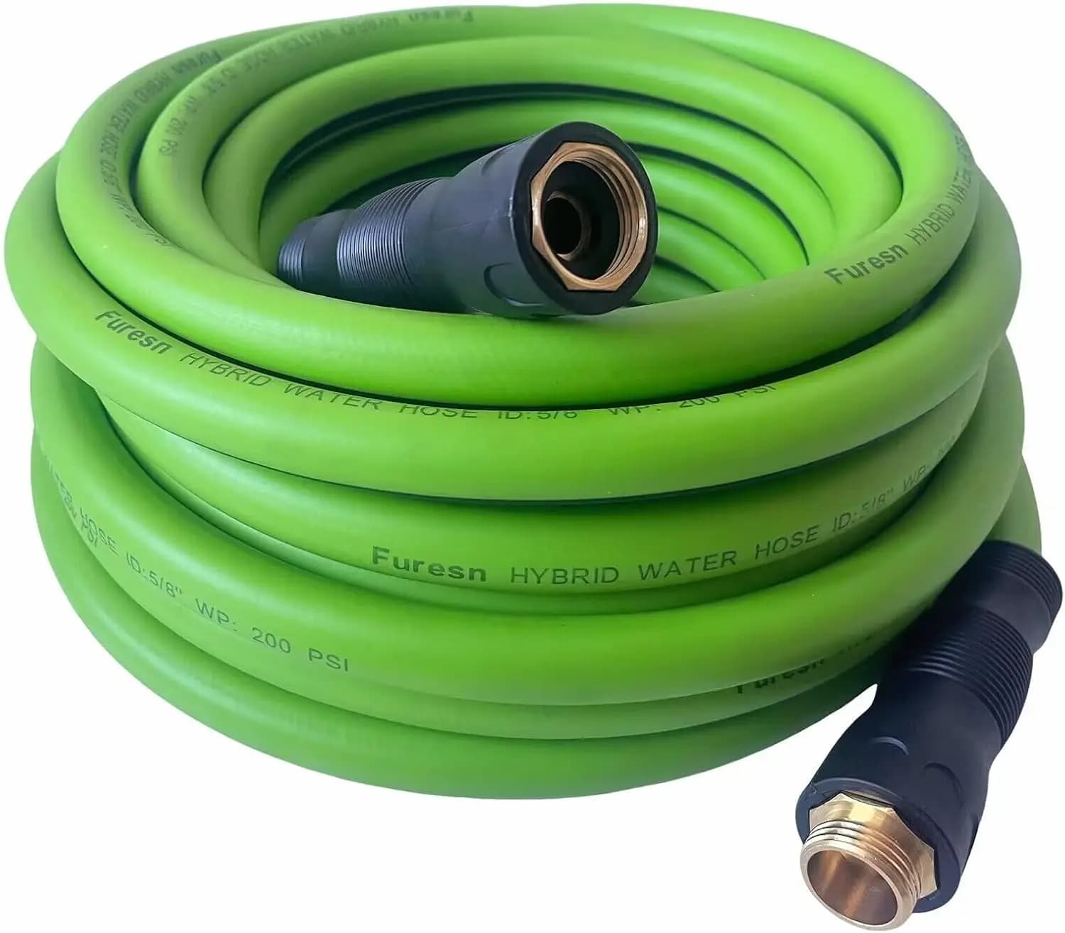 Tubo da Giardino Rinforzato 5/8 x 15 ft, Anti-Attorcigliamento, Leggero, Flessibile, Raccordi in Ottone GHT da 3/4", 200 PSI