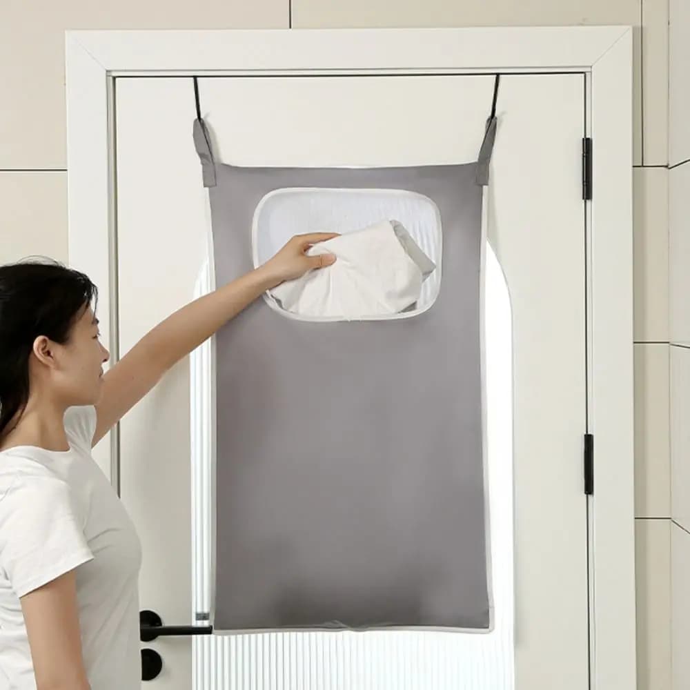 Wall Mounted Hanging Storage Bag Fabric Hanging Hanging Laundry Basket Lightweight Foldable Clothing Organizer Bag