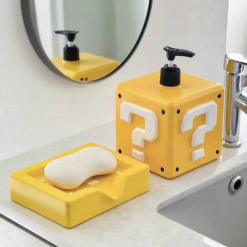 Punto interrogativo Portasapone Vassoio di scarico Bottiglia di lozione Dispenser Bottiglia Premium Light Scatola di sapone di lusso Portasapone Accessori per il bagno