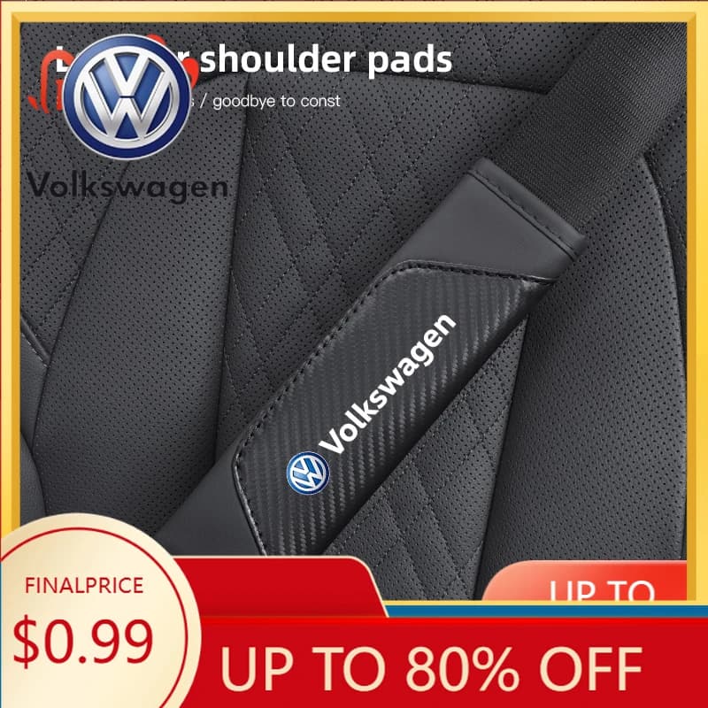 Copricatene in pelle per cinture di sicurezza auto Volkswagen Golf Passat B6 Amarok T5 Phaeton CC Ti