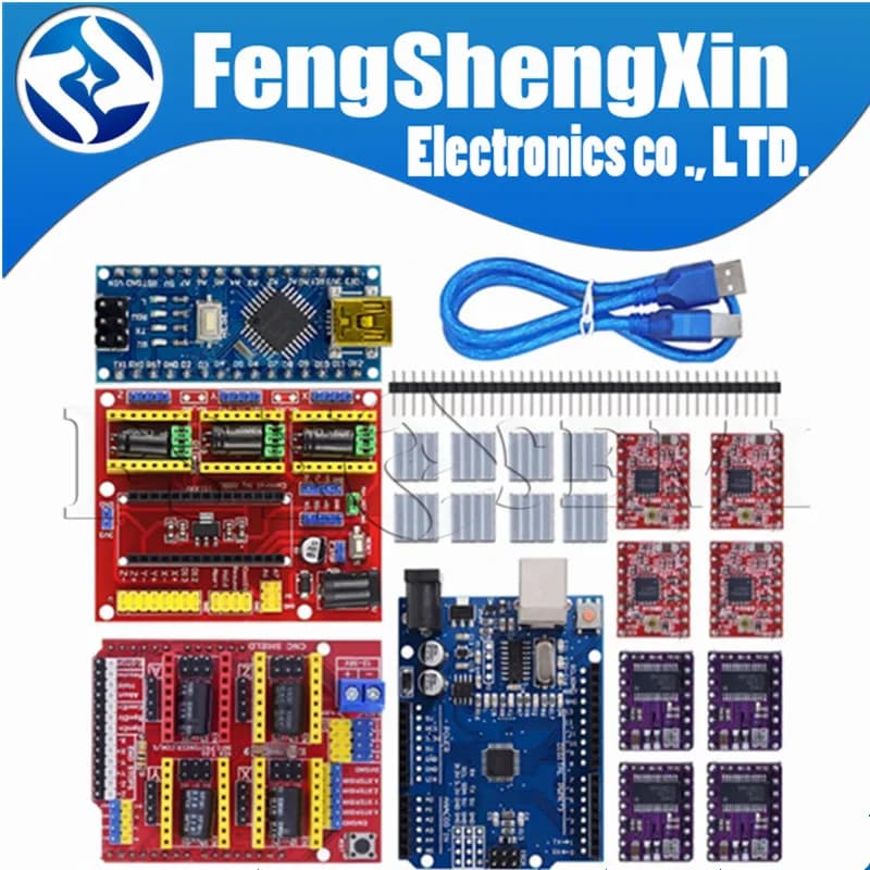 3D printer for CNC Shield v3 V4 engraving machine + driver expansion card A4988 NANO 3.0 / UNO R3 with USB cable