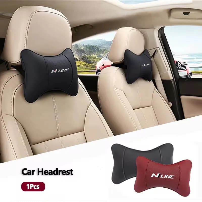 Seggiolino auto Collo Cuscino Poggiatesta in pelle Supporto lombare per la vita per Hyundai I30 I20 I10 Accent IX35 Tucson Elantra Venue NLine