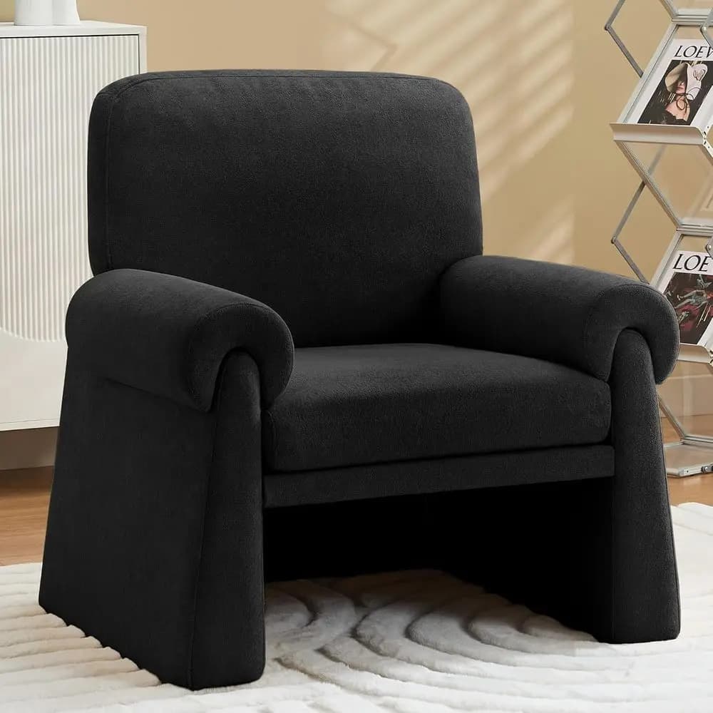 Oversized Accent Chair, Comy Living Room Chairs, Single Soa Chair with Thick Cushion and Armrests, Upholstered Arm Chair or Livi