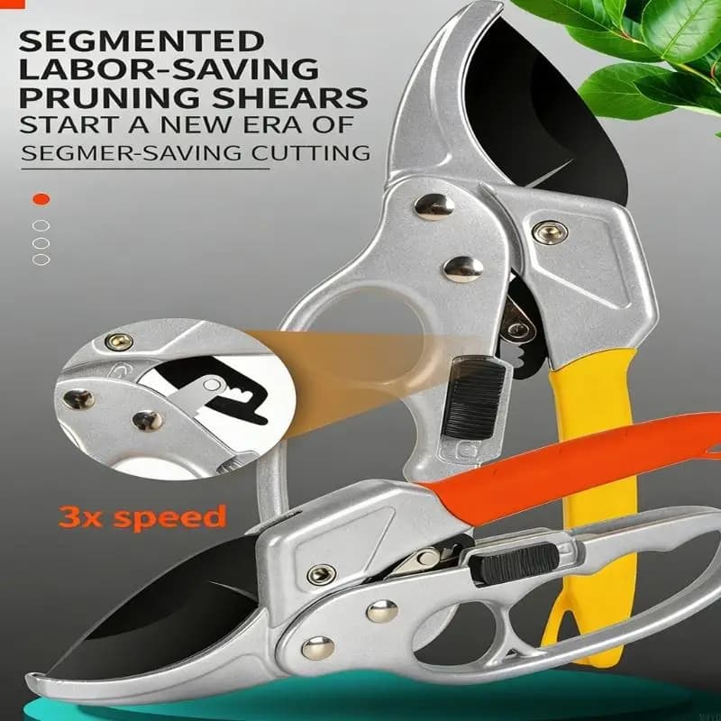Pruning scissors with high carbon SK5 blade with comfortable grip for garden and domestic fruit trees