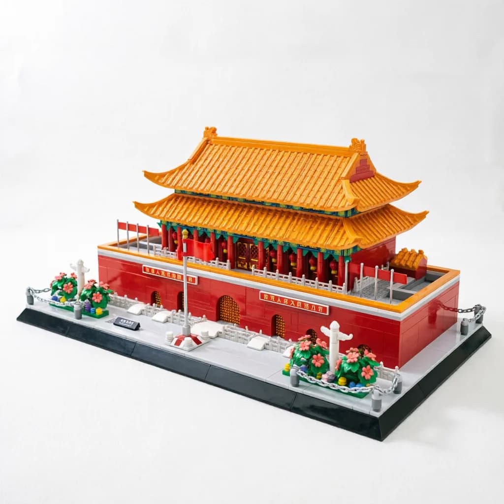 World Famous China History Cultural Architecture Building Block Beijing Tianan Men Square Model Brick Educational Toys For Gift